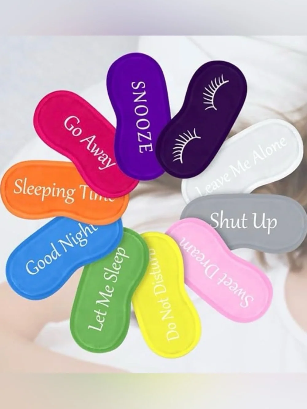 Assorted colors Sleeping Eye Mask with a message for your sleeping companion 😂 😴